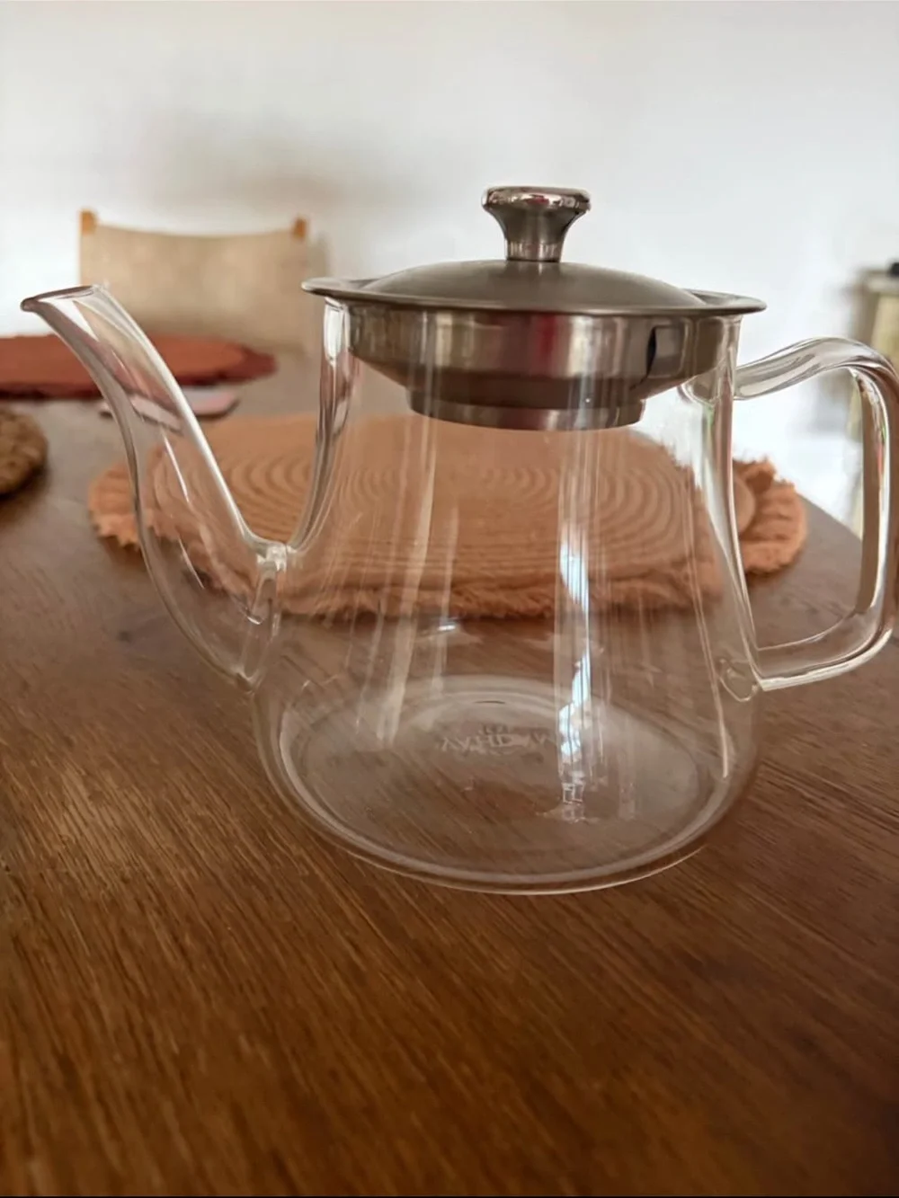 2 Glass Teapot (1 with Stainless Steel Lid and 1 with glass lid)- Clear